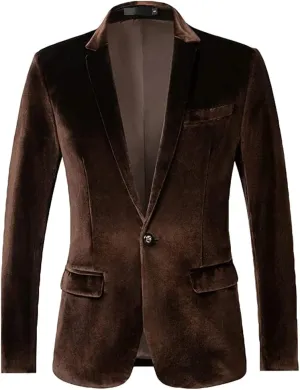 One Button Velvet Mens Jacket Peak Lapel Tuxedos Jacket for Men Wedding Party Coat