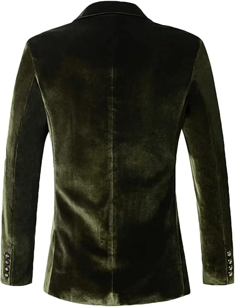 One Button Velvet Mens Jacket Peak Lapel Tuxedos Jacket for Men Wedding Party Coat