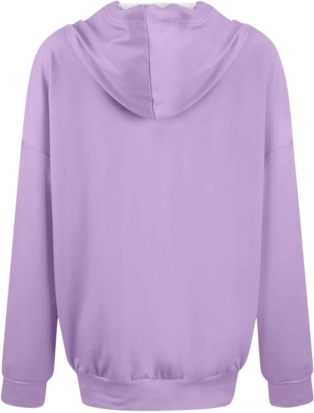 Oversized Hoodies for Women Button Down Drop Shoulder Drawstring Sweatshirt Ribbed Long Sleeve Tops with Pockets