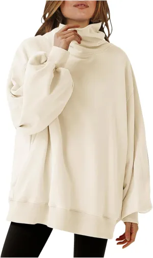Oversized Sweatshirts for Women Long Sleeve Cowl Neck Hoodie Casual Loose Pullover Tops 2024 Fall Winter Clothes