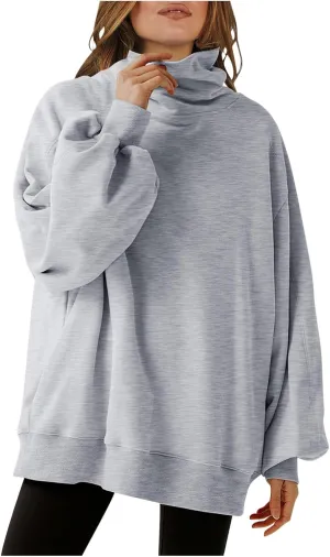 Oversized Sweatshirts for Women Long Sleeve Cowl Neck Hoodie Casual Loose Pullover Tops 2024 Fall Winter Clothes