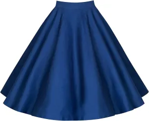 PEHMEA Women's Casual High Waist A Line Pleated Midi Skater Skirt