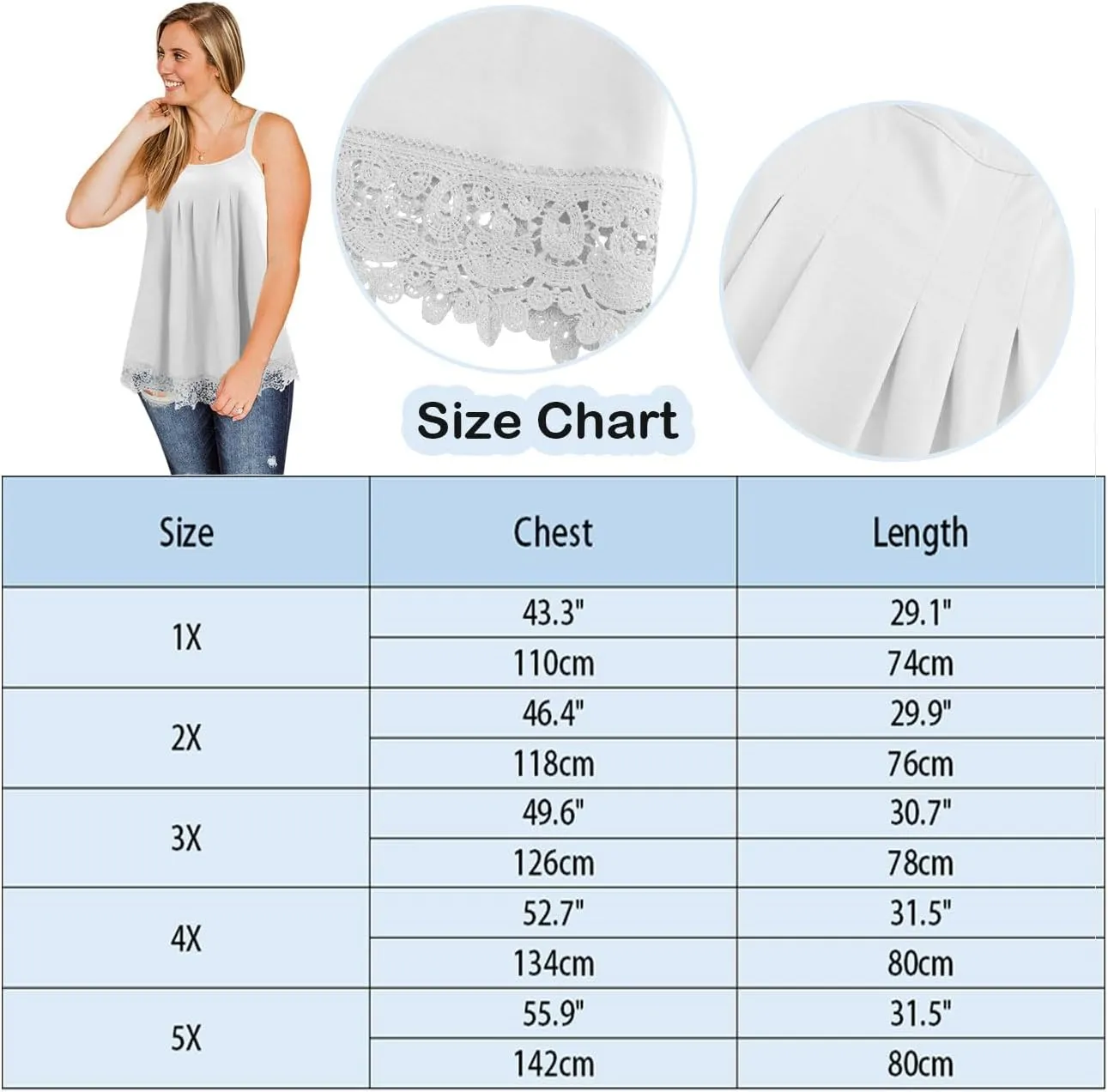 Plus Size Tank Tops for Women 2025 Summer Sleeveless Top Lace Trim Extender Camisole Cami Dressy Loose Shirt