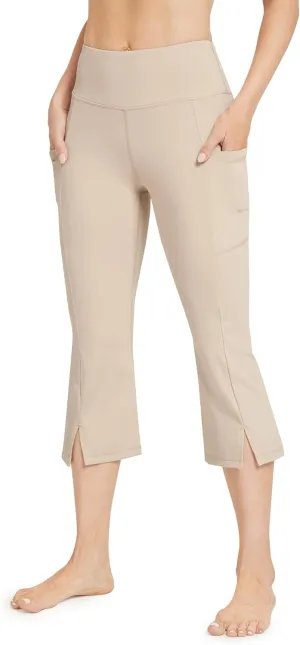 Promover Capri Pants for Women Bootcut Yoga Pants with Pockets High Waisted Flare Leggings Casual Work Pants