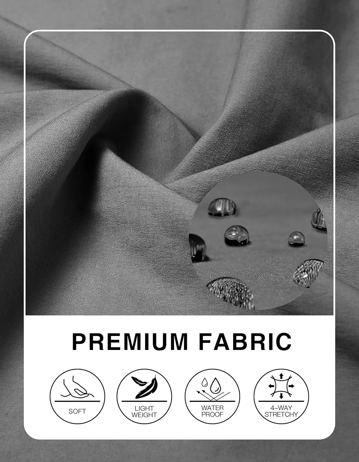 PULI Golf Pants Men Stretch Slim Fit Lightweight Waterproof Dress Casual Hiking Work Pants with Pockets