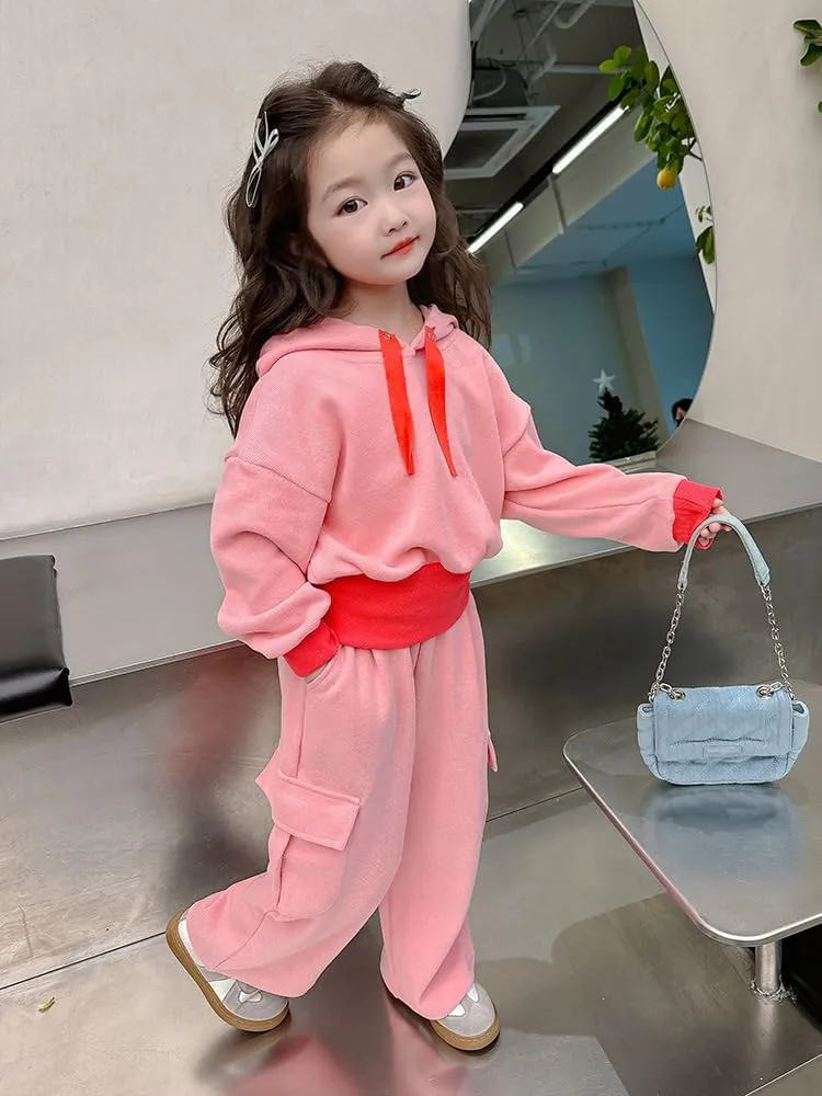 Pumpkin By L.E. Spring Outfit, Pink Hoodie and Sweatpants Set