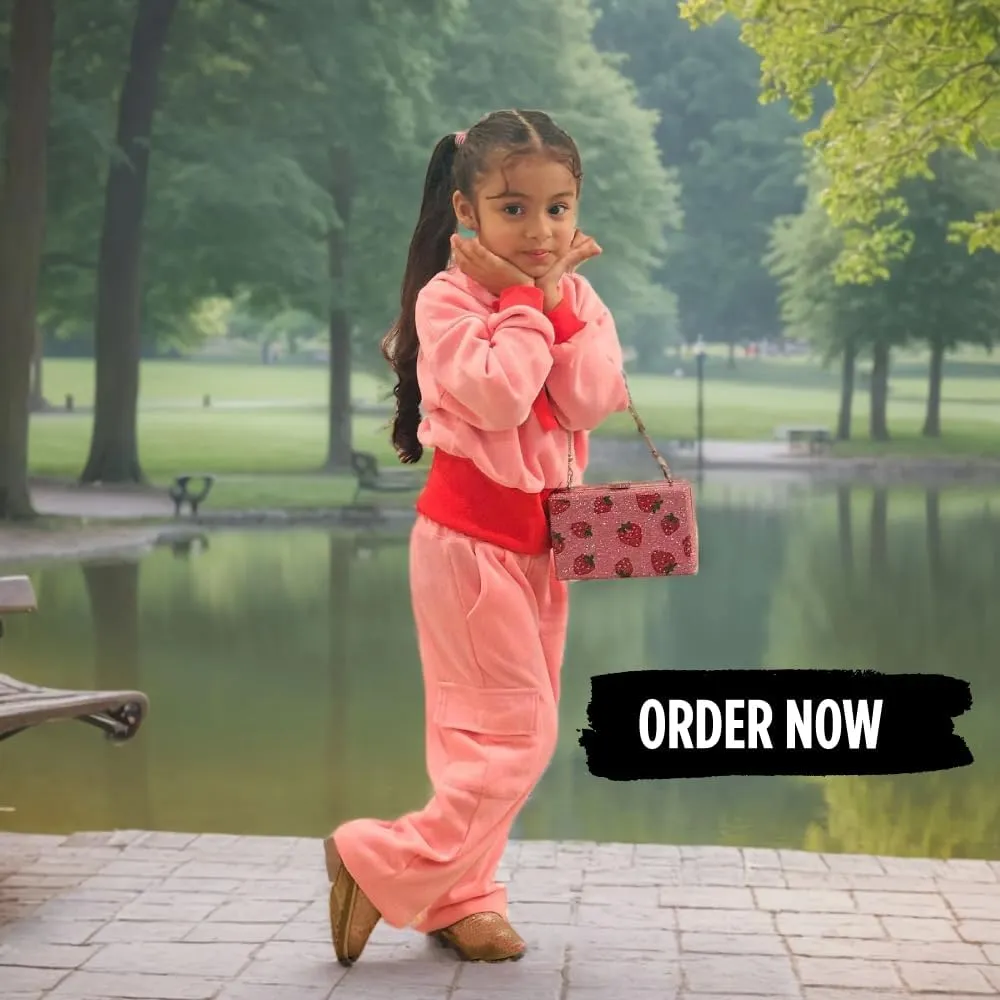 Pumpkin By L.E. Spring Outfit, Pink Hoodie and Sweatpants Set