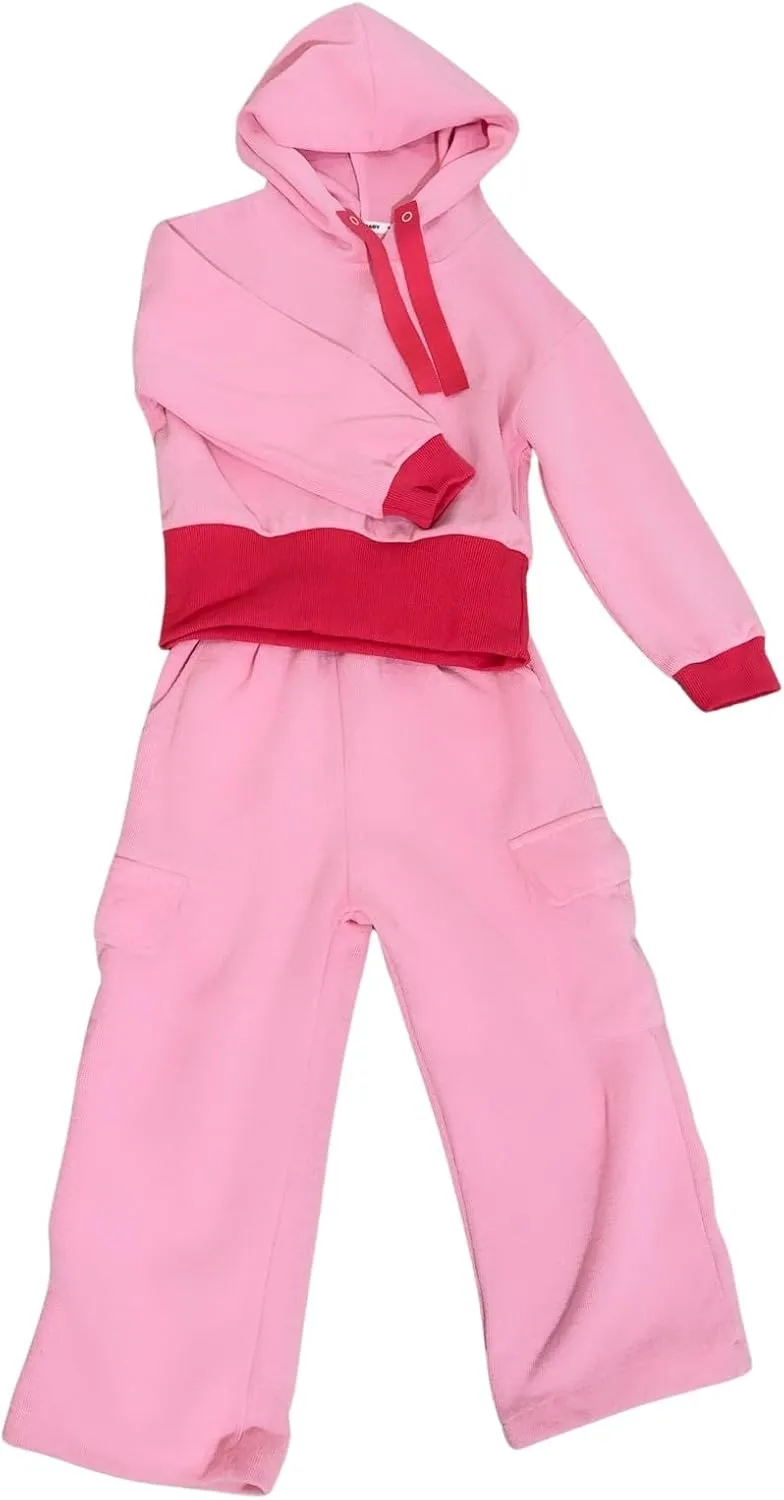 Pumpkin By L.E. Spring Outfit, Pink Hoodie and Sweatpants Set