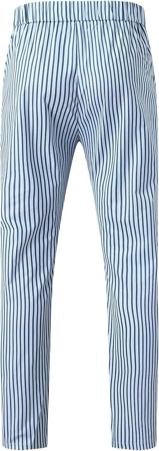 QWENTMTNTY Mens Chinos Pants Vertical Striped Slim Fit Stretch Flat-Front Skinny Dress Pants Casual Business Taper Trousers