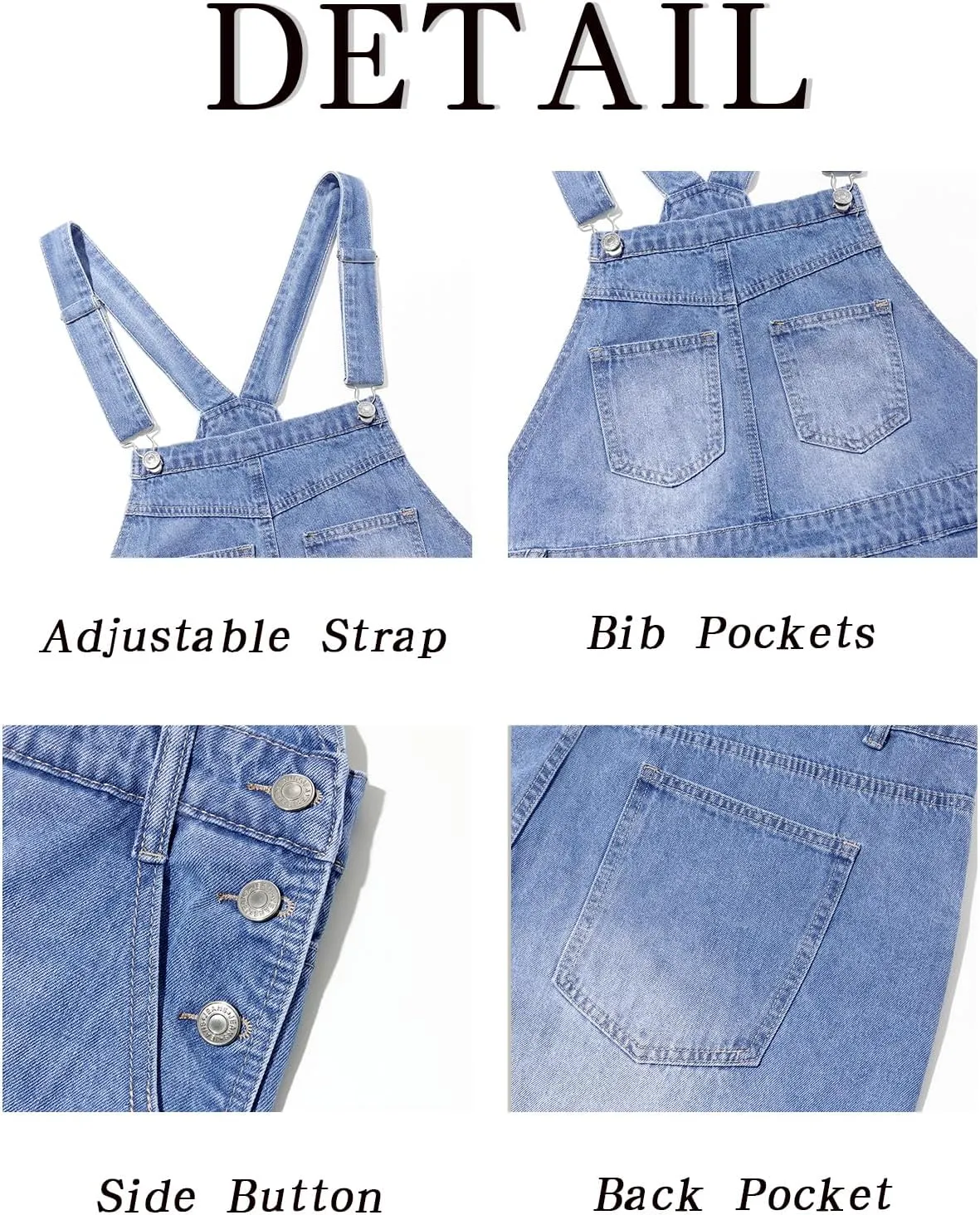 Runcati Men's Denim Bib Overalls Jeans Fashion Loose Fit Adjustable Straps Boot Cut Trousers Jumpsuit with Multi Pockets