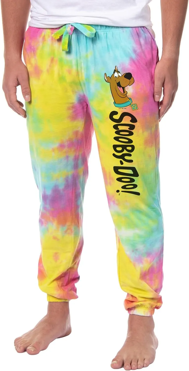 Scooby-Doo Mens' TV Show Cartoon Tie-Dye Jogger Pajama Pants for Adults