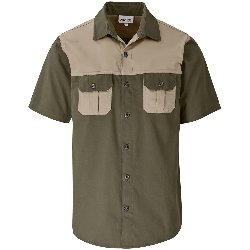 Short Sleeve Serengeti 2 Tone Bush Shirt - Mens