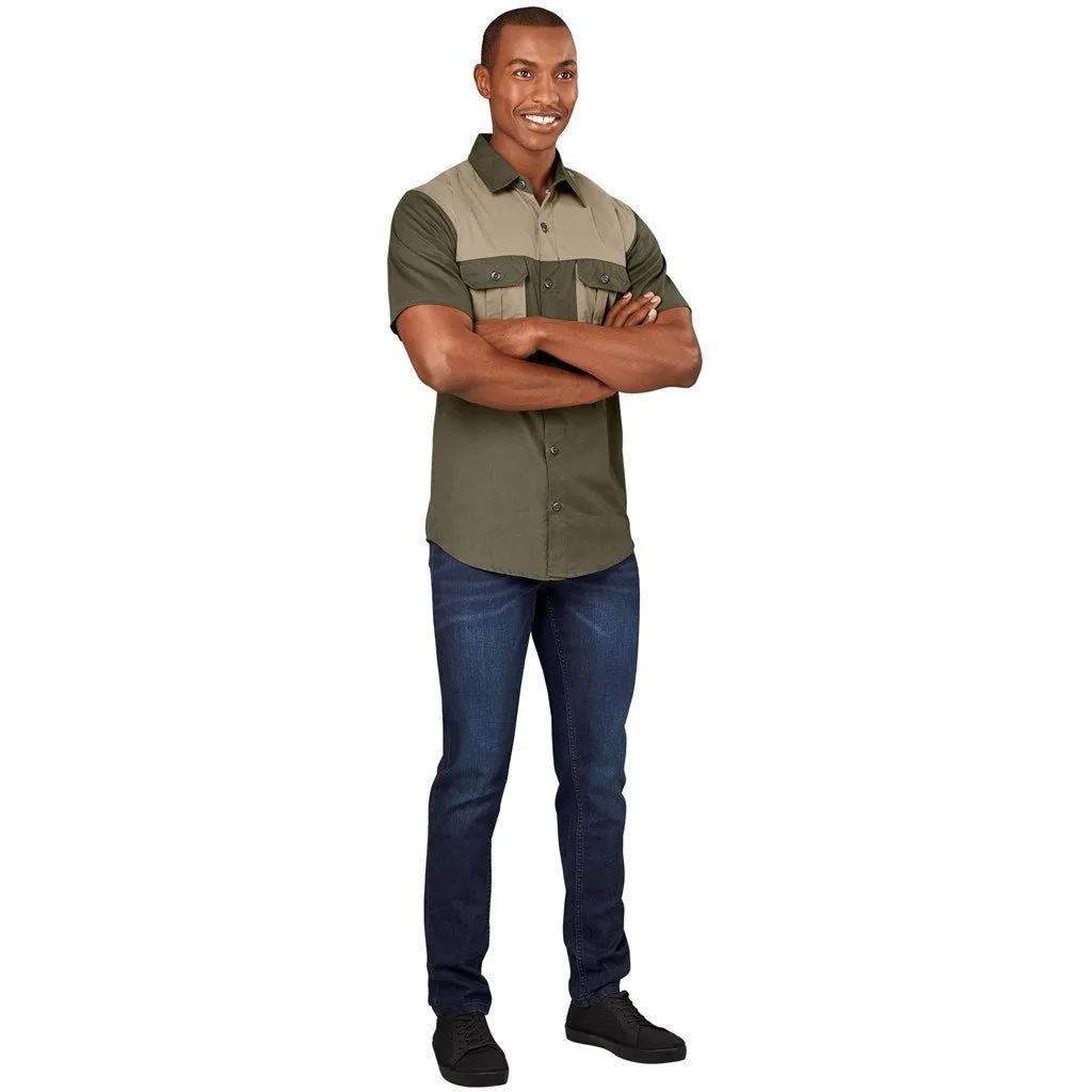 Short Sleeve Serengeti 2 Tone Bush Shirt - Mens