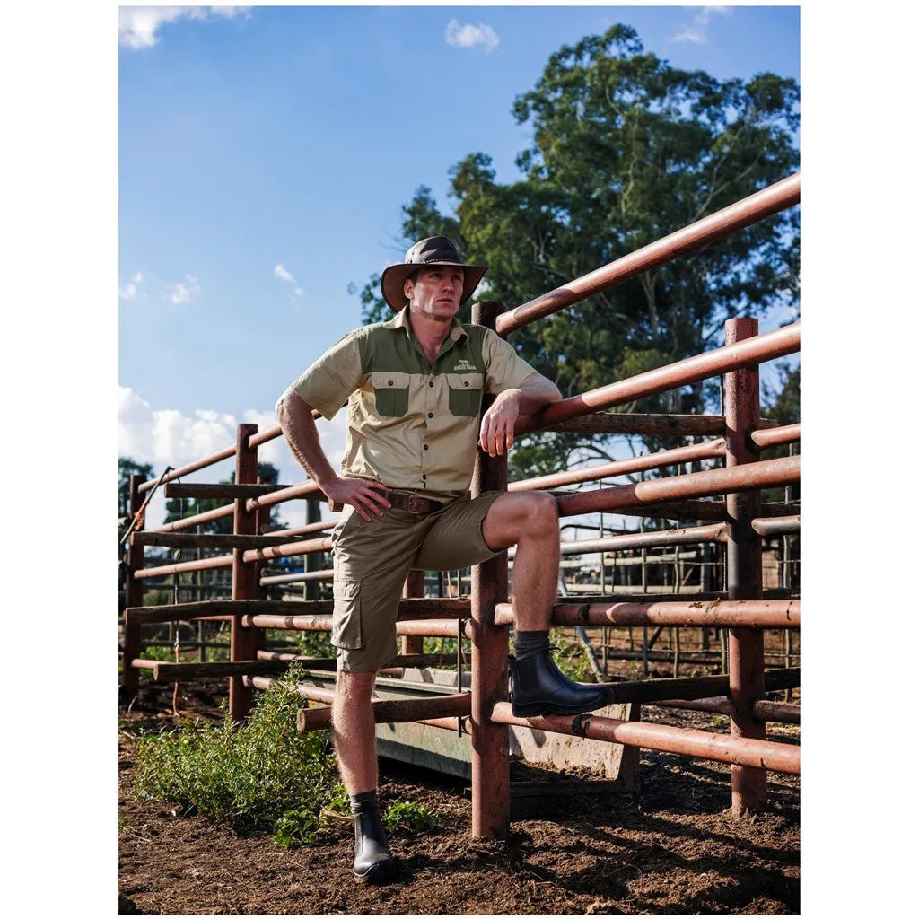 Short Sleeve Serengeti 2 Tone Bush Shirt - Mens