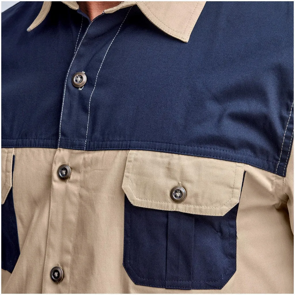 Short Sleeve Serengeti 2 Tone Bush Shirt - Mens