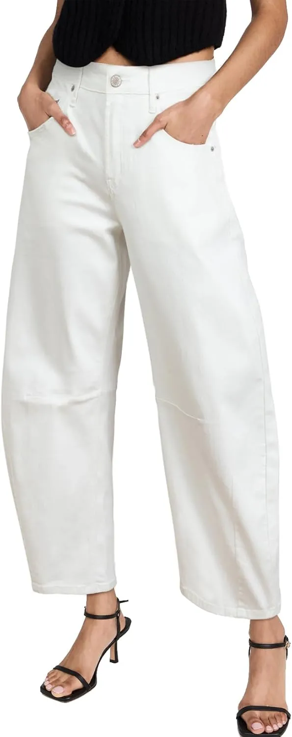 Sidefeel Women's Barrel Jeans Wide Leg Vintage Mid Rise Y2k Baggy Boyfriend Ankle Denim Pants