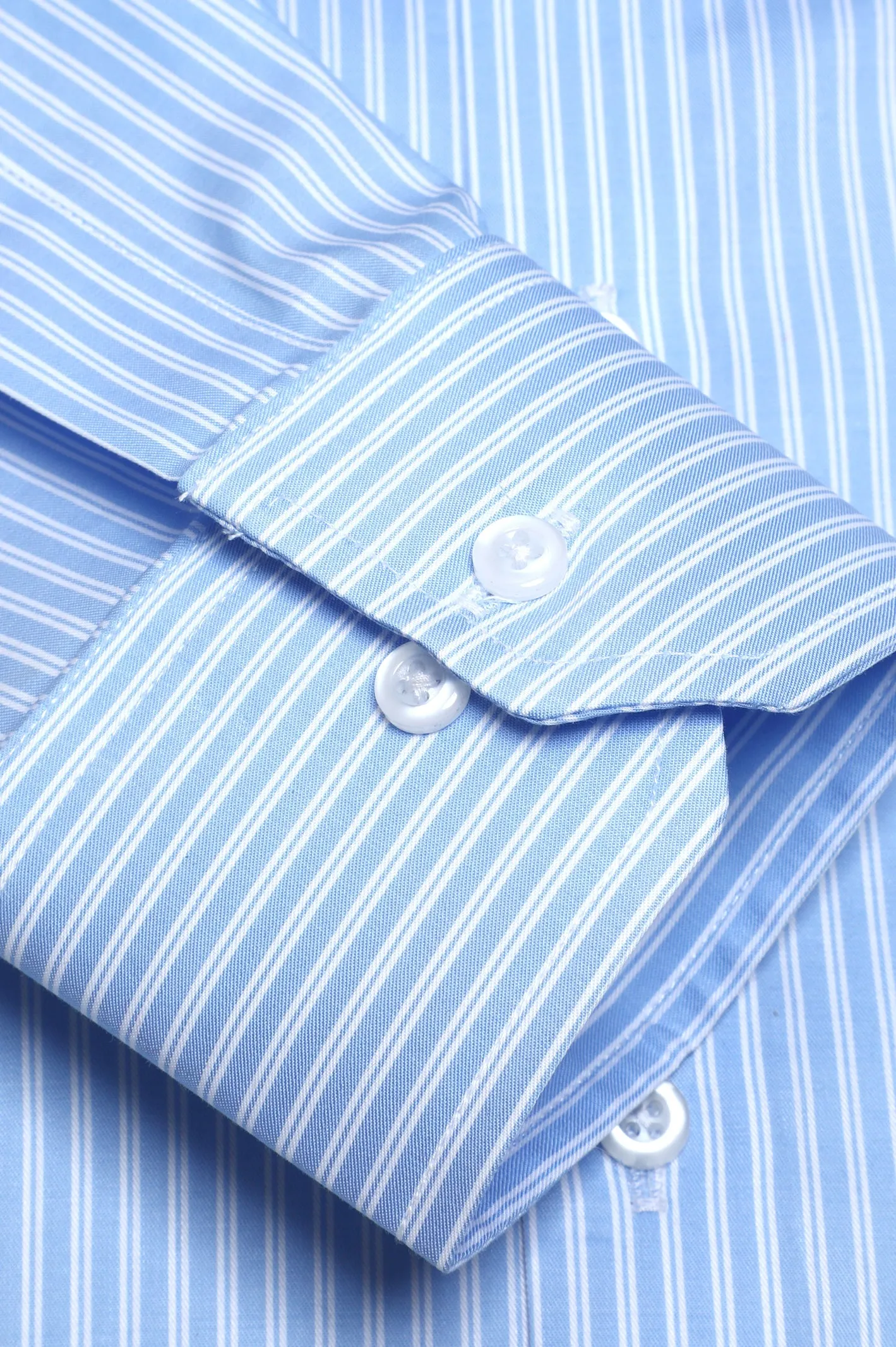 Sky Blue Dual Stripes Formal Shirt