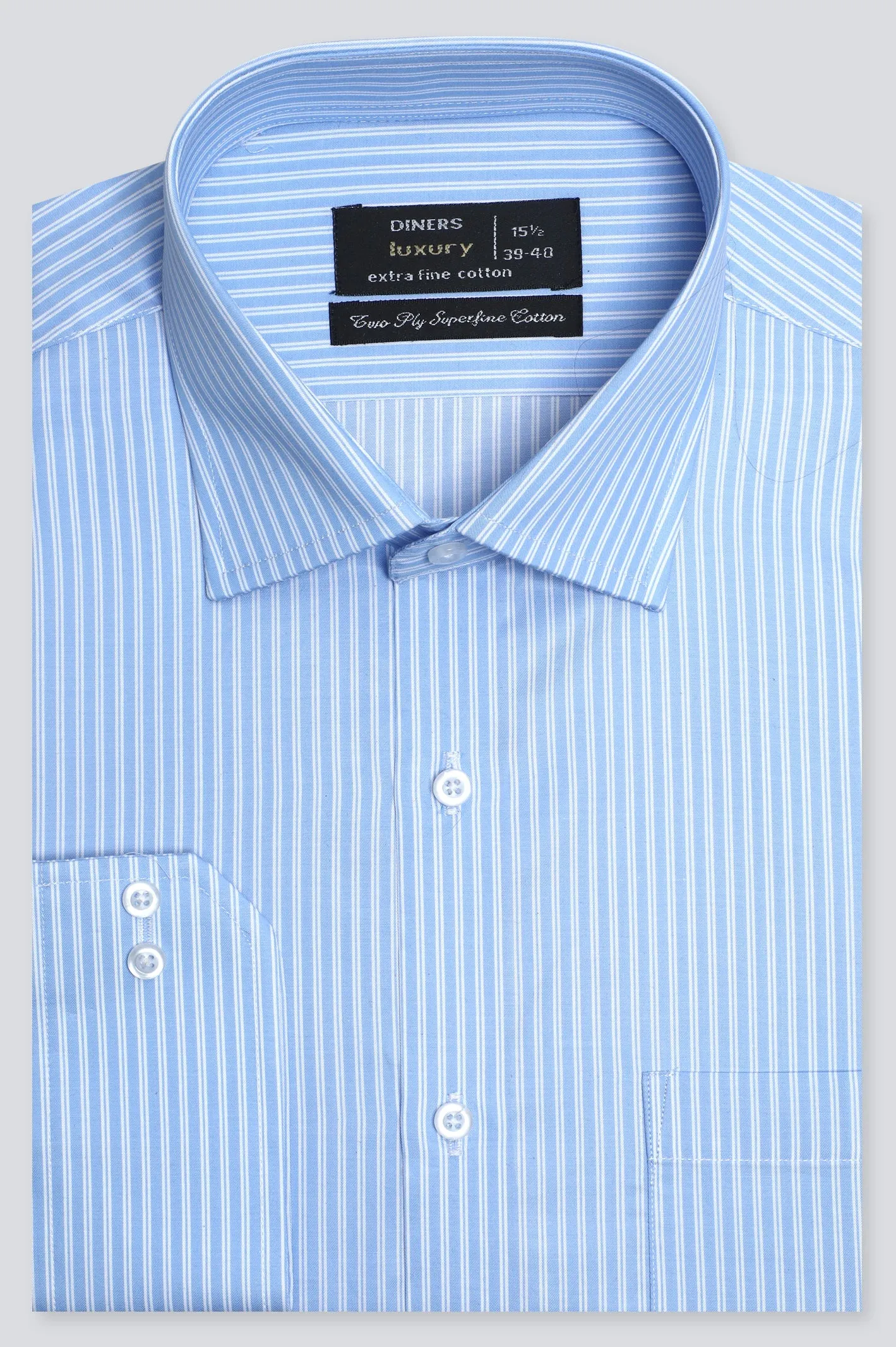 Sky Blue Dual Stripes Formal Shirt