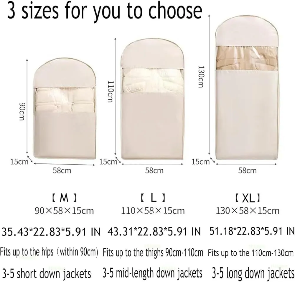Space Saving Hanging Garment Bag with Self Compression Zipper, Dust Cover Clothes Bags for Down Coat, Space Saver Closet Organizers, Hanging Garment Bags for Closet Storage (Pink,M)