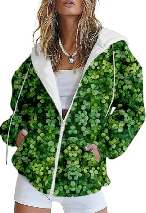 St Patricks Day Hoodie for Women Oversized Trendy Sweatshirt Pullover Pullover Long Sleeve Graphic Tops