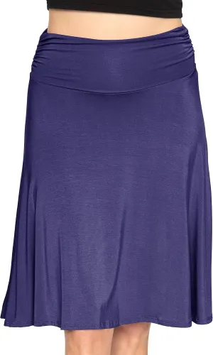 STRETCH IS COMFORT Women's & Plus Size Knee and Ankle Length Ruched Waist Flowy Skirt | Soft & Lightweight | Sizes S - 5X