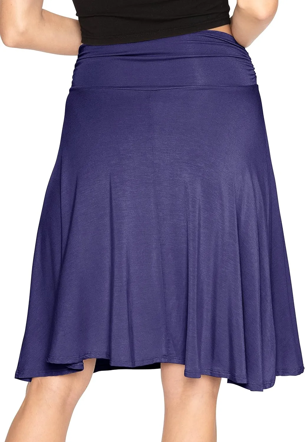 STRETCH IS COMFORT Women's & Plus Size Knee and Ankle Length Ruched Waist Flowy Skirt | Soft & Lightweight | Sizes S - 5X