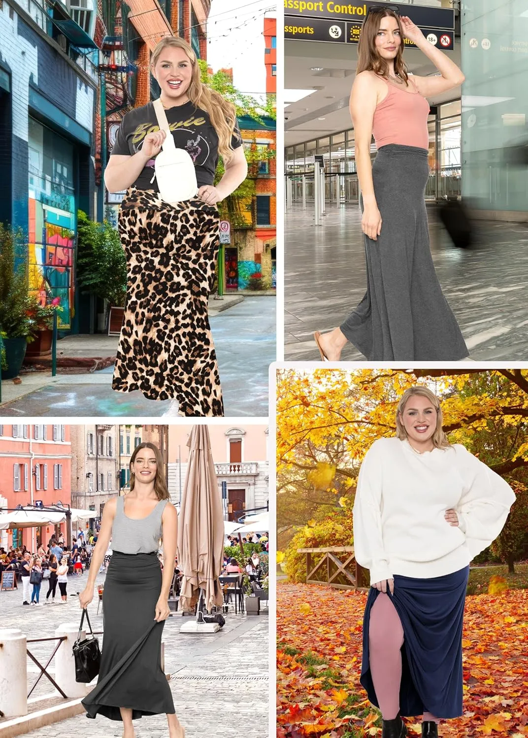 STRETCH IS COMFORT Women's & Plus Size Knee and Ankle Length Ruched Waist Flowy Skirt | Soft & Lightweight | Sizes S - 5X