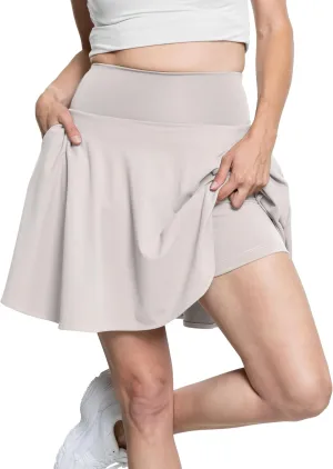 STRETCH IS COMFORT Womens and Plus Ultra Flex High Waist Tennis Skirt with Pockets and Built in Shorts | XS-5XL