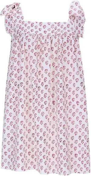 Summer Bohemian Mini Dress for Women Tie Shoulder Sleeveless Square Neck Babydoll Beach Dresess Cute Floral Sundress