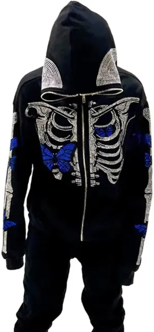 Sunwittafy Women's Aesthetic Zip Up Hoodie Y2k Long Sleeve Oversized Hooded Sweatshirt Fashion Jacket Vintage Streetwear