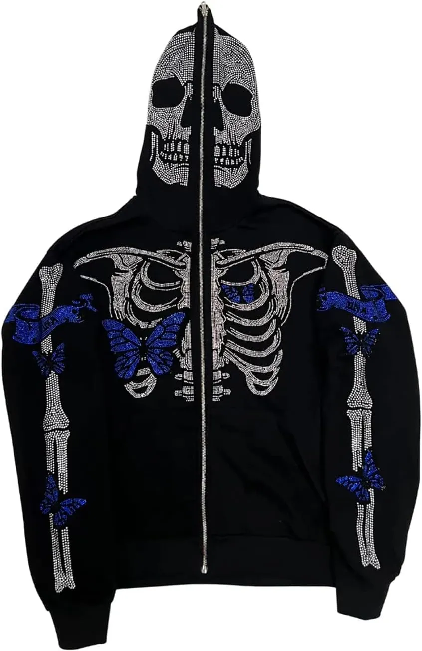 Sunwittafy Women's Aesthetic Zip Up Hoodie Y2k Long Sleeve Oversized Hooded Sweatshirt Fashion Jacket Vintage Streetwear