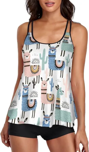 Swimwear Sport Fashion Tankini Bathing Suit Tops and Shorts for Beach