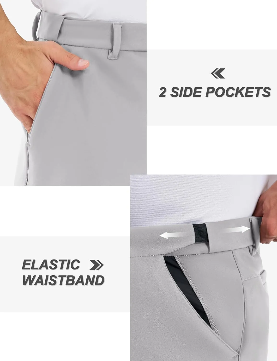 TACVASEN Winter Golf Pants for Men Fleece Lined Work Business Casual Dress Slacks Water Resistant Stretch Warm Trousers
