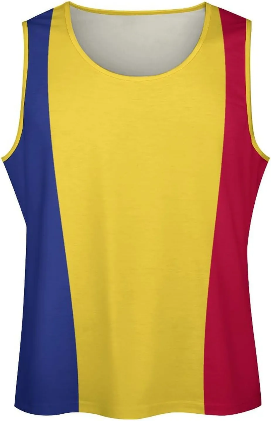 TAIZIYEAH Mens Beach Tank Tops Romanian Flag Sleeveless Lightweight Shirts Summer Running Athletic Swim Shirt
