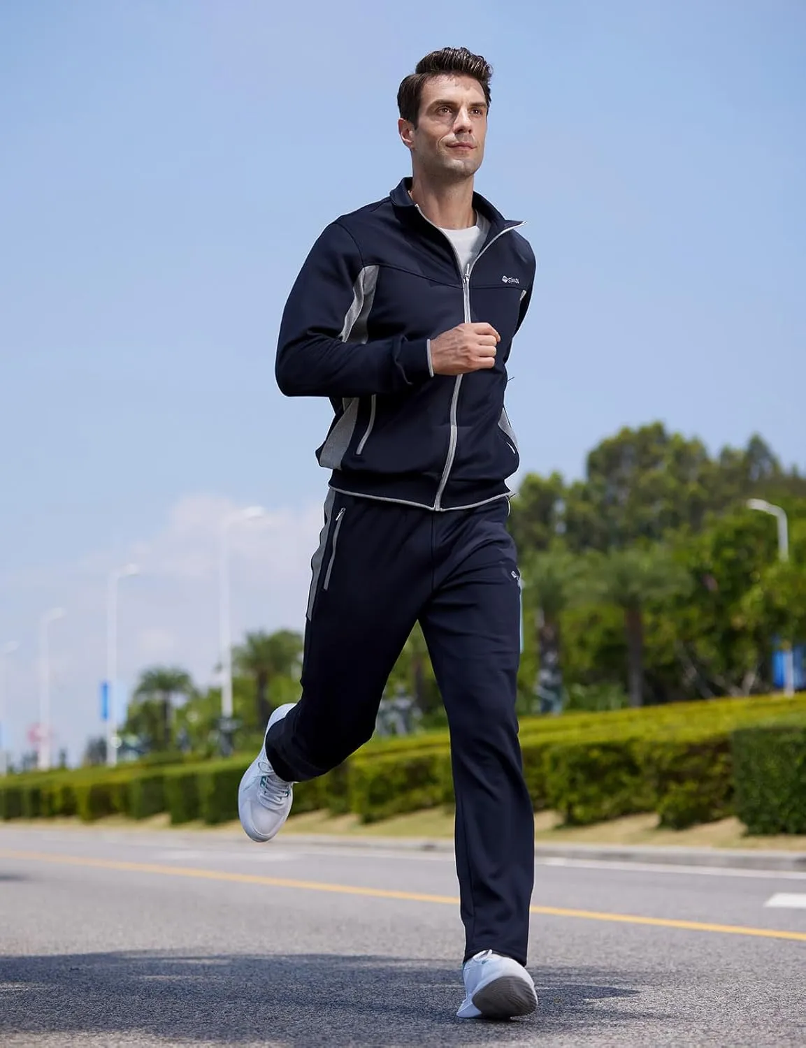 TBMPOY Men's Tracksuits Sweatsuits for Men Sweat Track Suits 2 Piece Casual Athletic Jogging Warm Up Full Zip Sets
