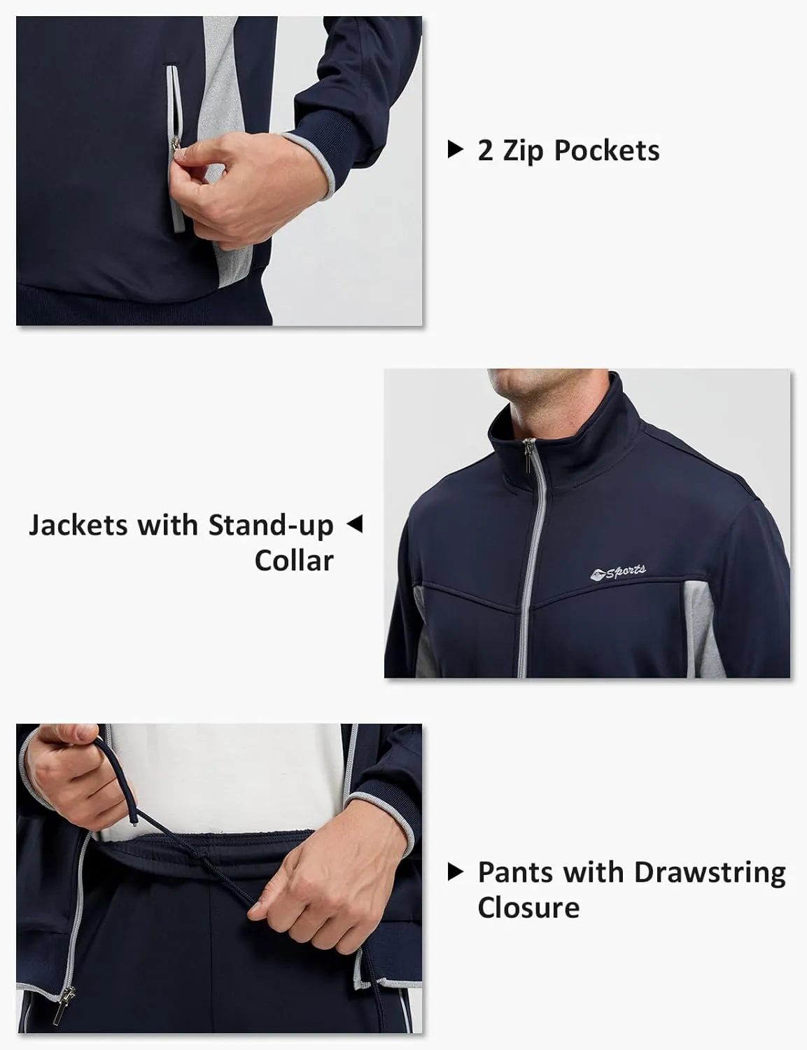 TBMPOY Men's Tracksuits Sweatsuits for Men Sweat Track Suits 2 Piece Casual Athletic Jogging Warm Up Full Zip Sets
