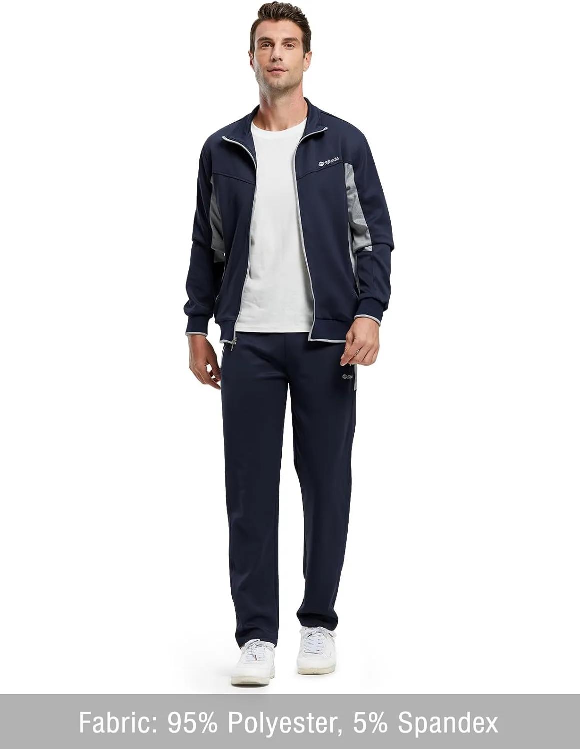 TBMPOY Men's Tracksuits Sweatsuits for Men Sweat Track Suits 2 Piece Casual Athletic Jogging Warm Up Full Zip Sets