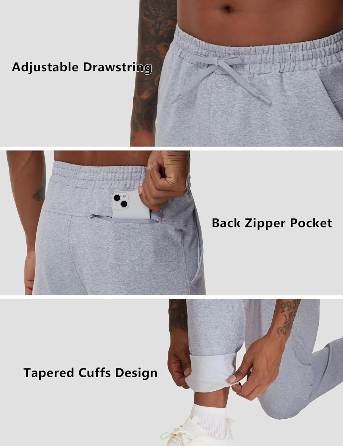 THE GYM PEOPLE Men's Drawstring Workout Joggers Pants Lightweight Tapered Running Lounge Sweatpants with Pockets