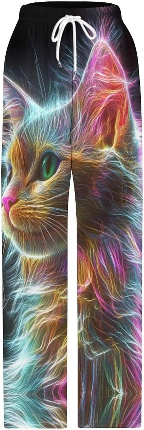 Thunder Cat Colorful Spirit God Pajama Pants Men Lightweight Pjs Elastic Waistband Sleep Lounge Pants Fashion Loungewear