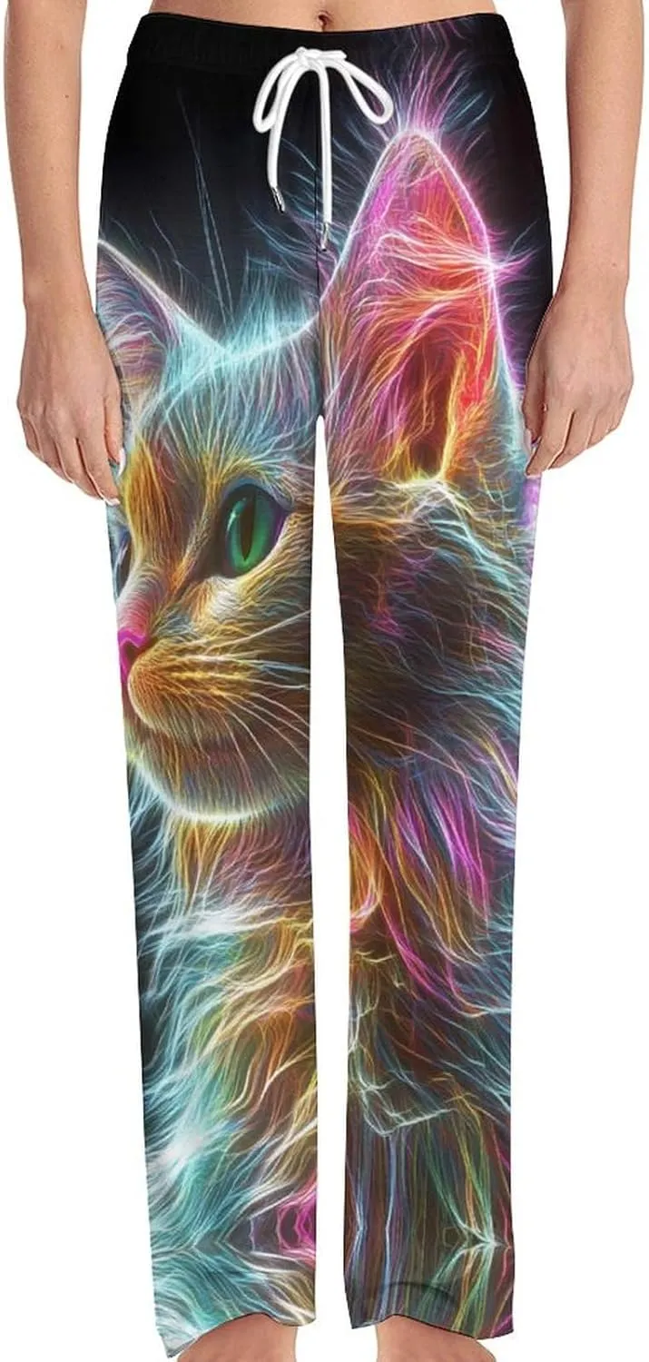 Thunder Cat Colorful Spirit God Pajama Pants Men Lightweight Pjs Elastic Waistband Sleep Lounge Pants Fashion Loungewear