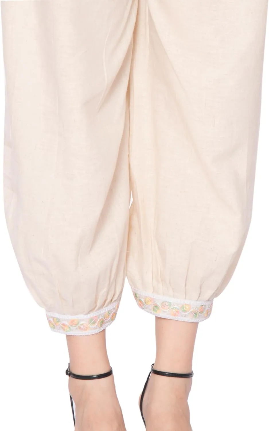 TNQ Women Cotton afgani Salwar || Loose fit Khadi Cotton Salwar with lace Detailing on Hem || Harem Pants for Women