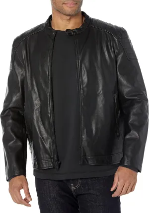 Tommy Hilfiger Men's Faux Leather Military Jacket