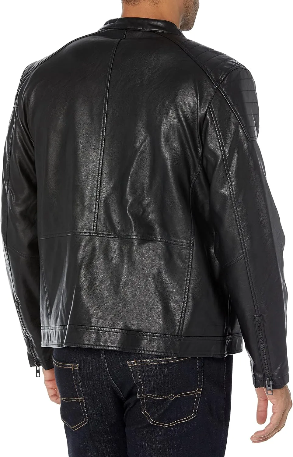 Tommy Hilfiger Men's Faux Leather Military Jacket