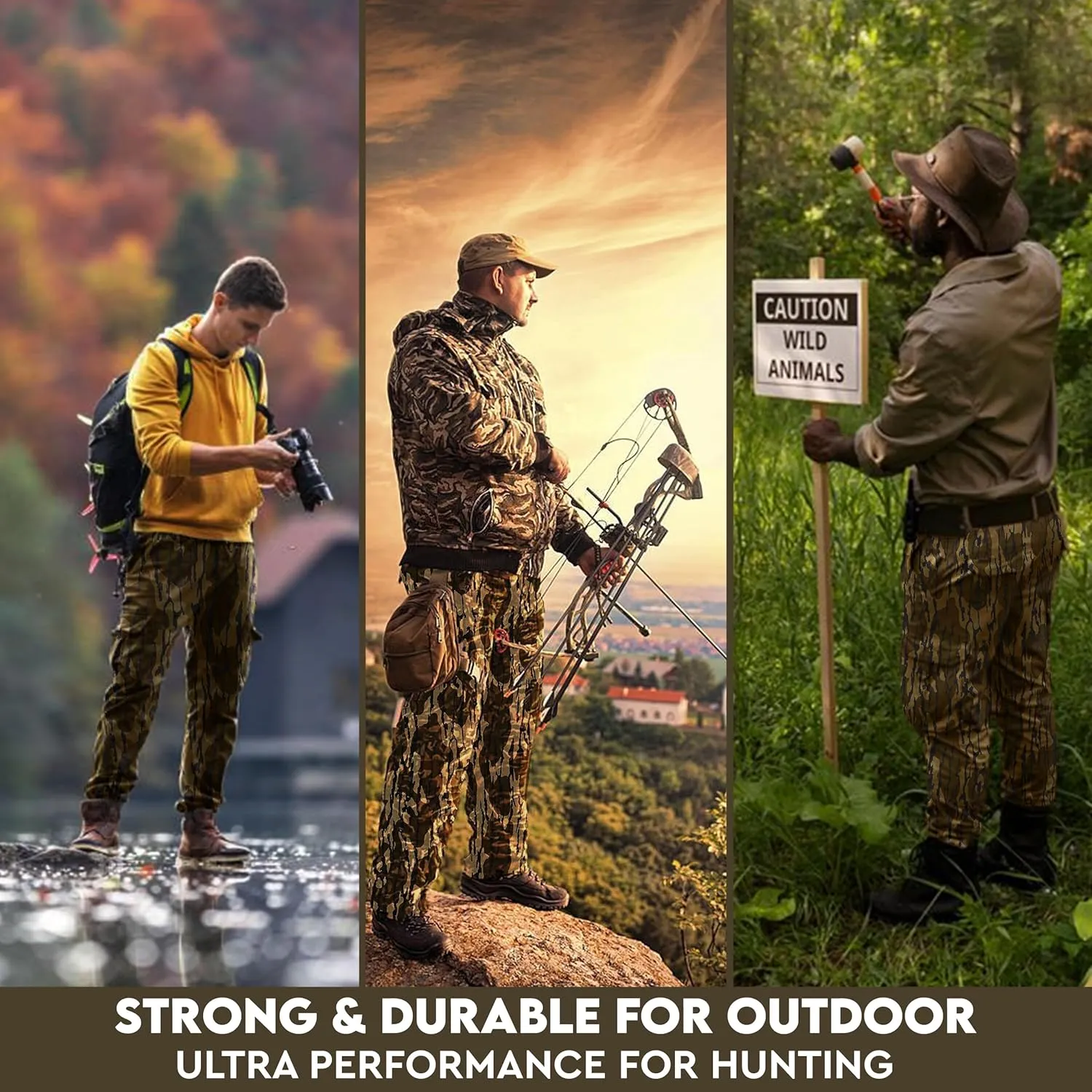 TrailCrest Mens Camo Hunting Cargo Pants | 6 Pockets | Mossy Oak (Improved Specs)