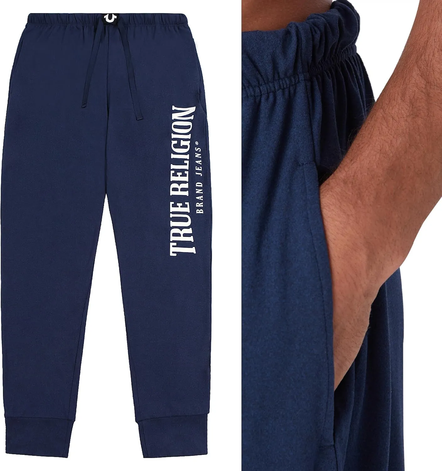 True Religion Mens Jogger Pajama Pants, Lightweight Lounge Casual Sleep Pants for Men