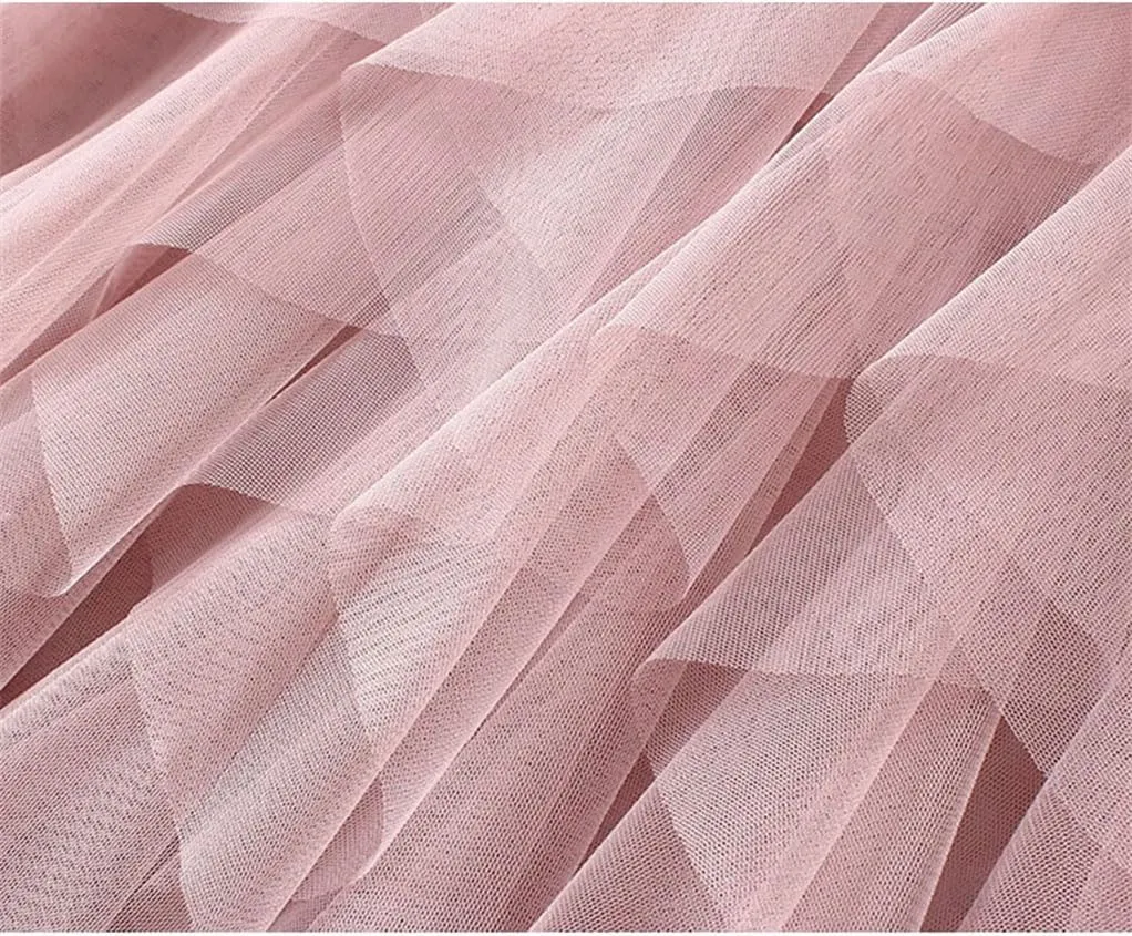 Tulle Long Maxi Skirt Women High Waist Pleated Skirt
