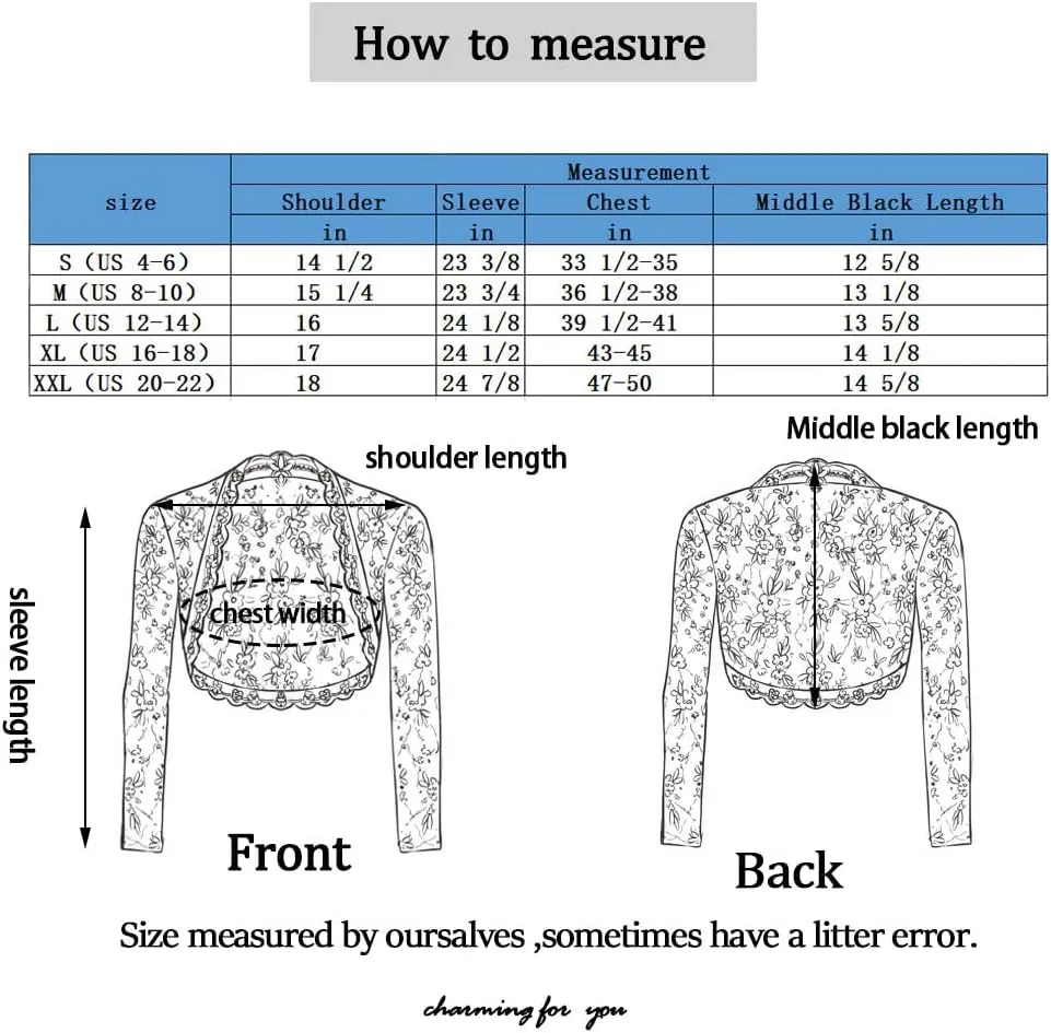 Unicra Women Lace Bolero Shrug for Dresses Elegant Floral Lace Shrug Top Open Front Sheer Long Sleeve Cropped Cardigan