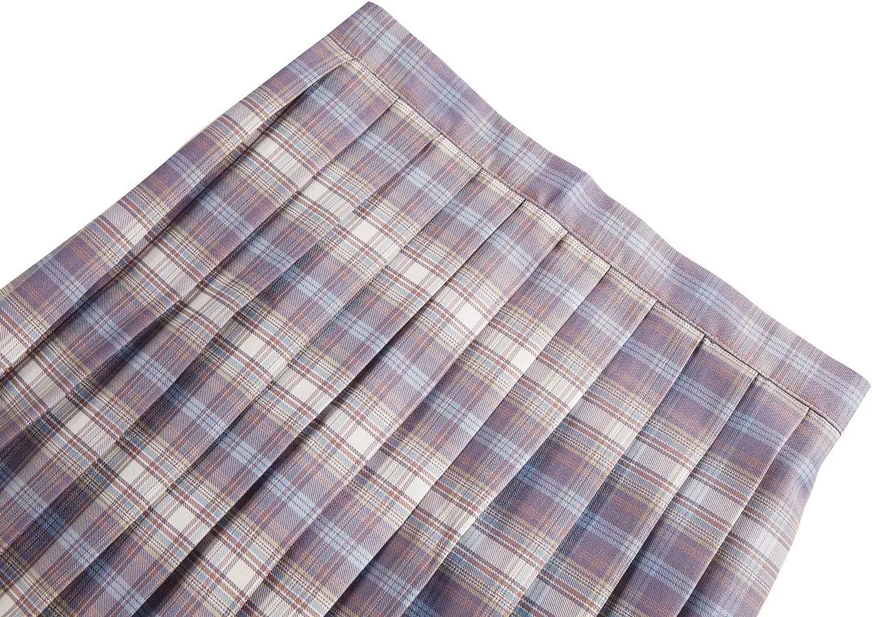 Urban CoCo Womens Uniforms Plaid Pleated Mini Skirt