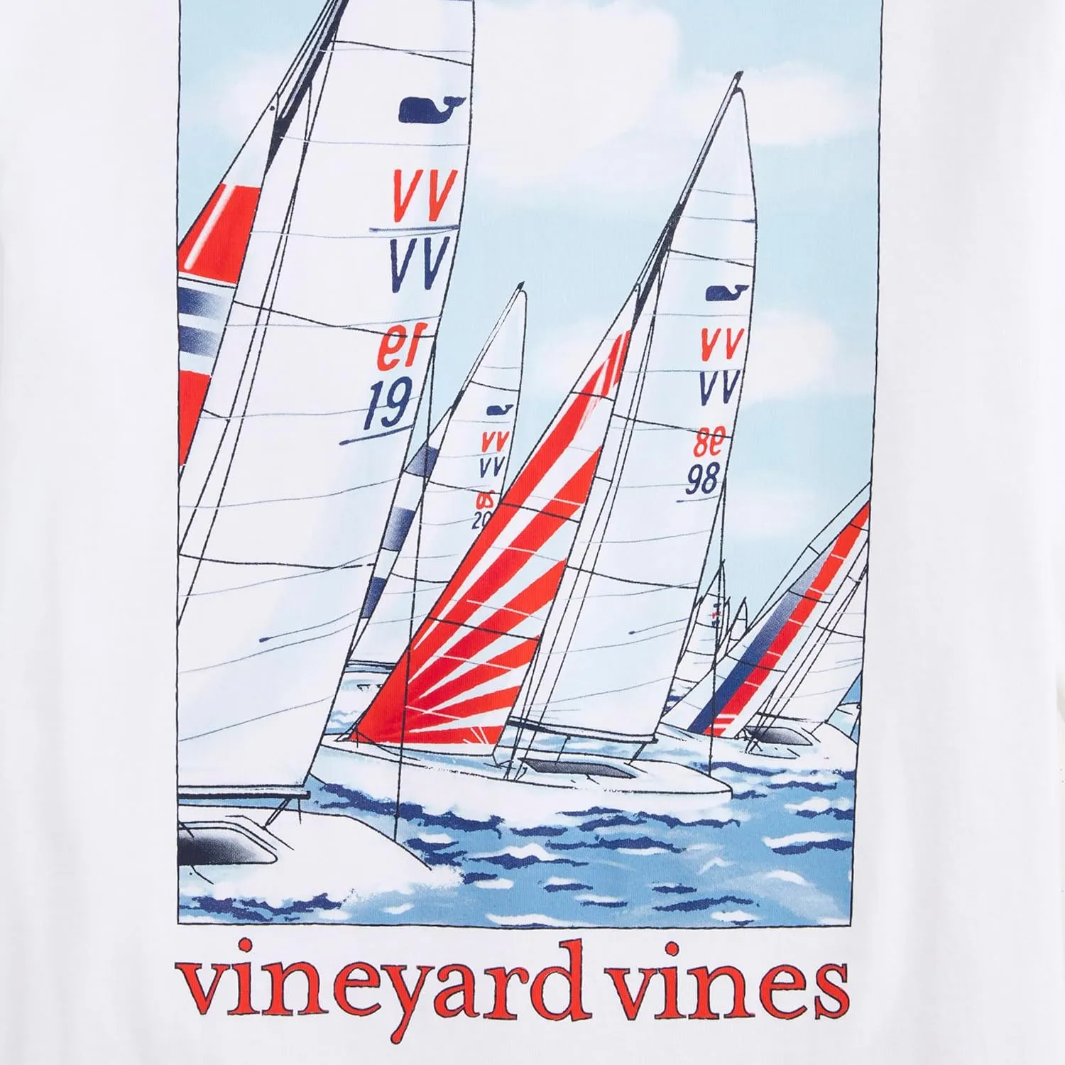 vineyard vines Men's Painted Sailboat Race Long-Sleeve Tee