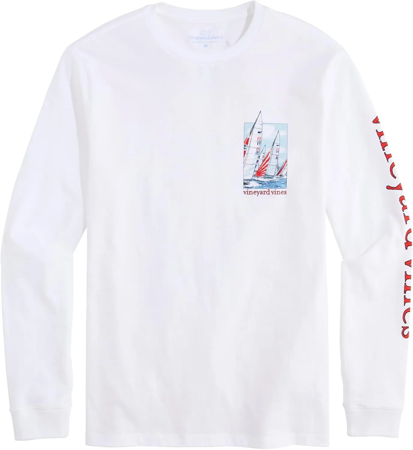 vineyard vines Men's Painted Sailboat Race Long-Sleeve Tee